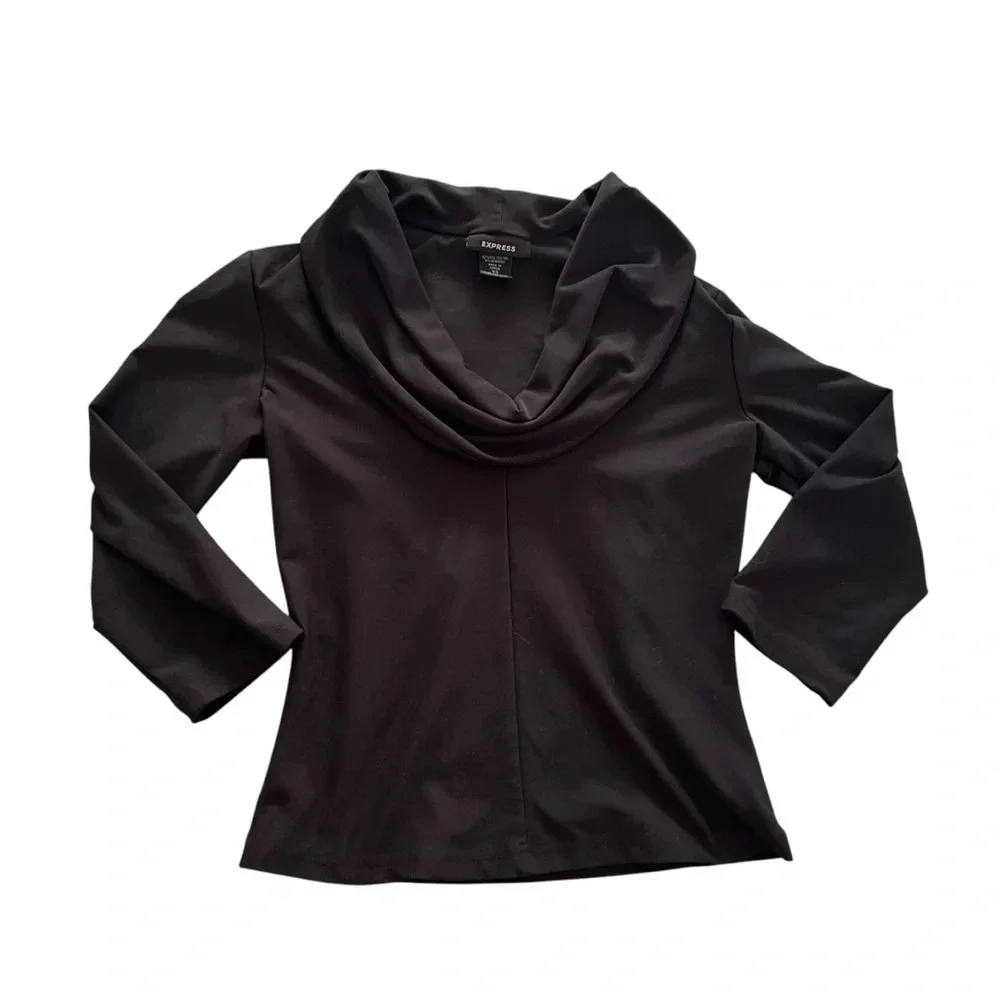 Express Black Cowl Neck Sweater Long sleeve - Picture 4 of 7